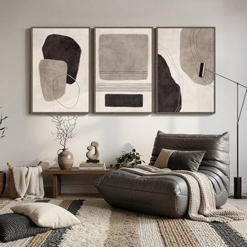 Large Framed Black and White Abstract Wall Art - Image 4