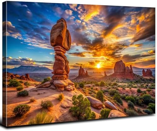 Sunrise Arch Canyon lands Canvas Wall Art by AREBOLOLLC