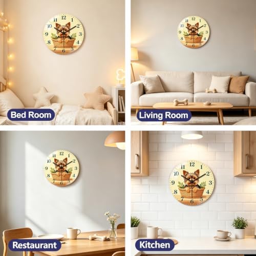 peacoblue Yorkshire Terrier Wall Clocks Battery Operated - Image 6