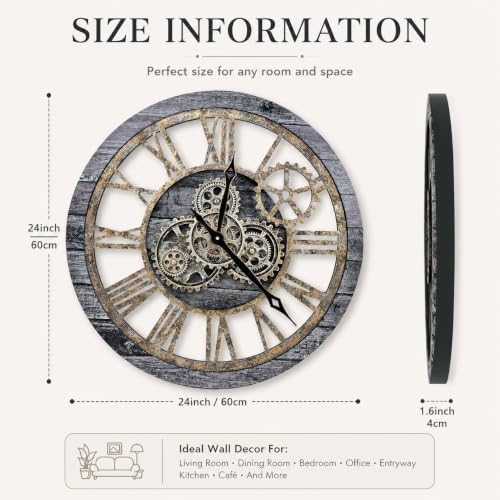 The B-Style Large Wall Clock 24 inch Carbon Gray - Image 3