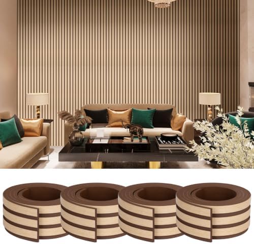 Peel and Stick 4 Roll Oak Slat 3D Wall Panel 4"x 98" by WalDecoo