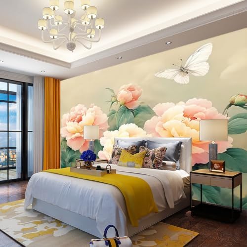 Poetic and Dreamlike Peony Flower Illustration Style self-Adhesive Murals - Image 6