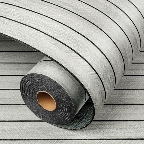 LaCheery 23.6"x157" 3D Faux Wood Wall Panels Peel and Stick Gray Fluted Wood - Image 6