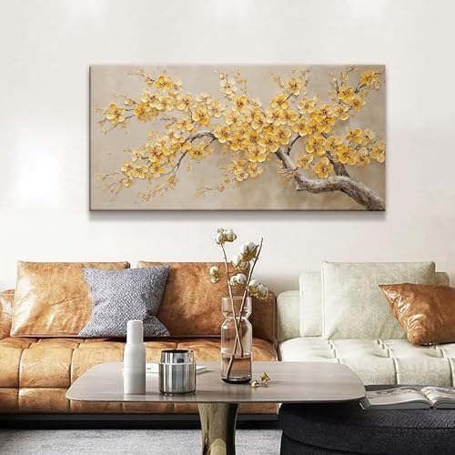 Modern Tree Of Life Wall Art Prints 24"x48" Yellow Wall Art - Image 4