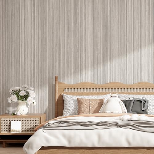 Mocha Brown Grasscloth Peel and Stick Wallpaper Linen 24"x394" - Image 4