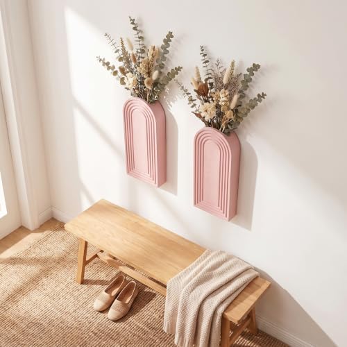 Dnnnii 2 Pack Wooden Wall Vase Set - Image 4