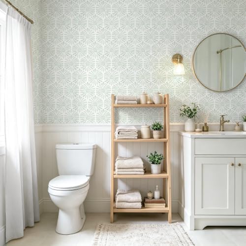 Safiyya Peel and Stick Wallpaper Green Boho Contact Paper, 78.7"x17.3" Modern - Image 4