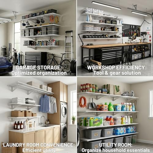4-Pack 1.5x4ft Garage Wall Storage, 1000 Lbs Garage Wall Shelves, Ultimate Flat - Image 5