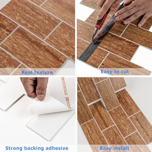 STICKGOO 10-Sheet Backsplash Peel and Stick Subway Tile - Image 6