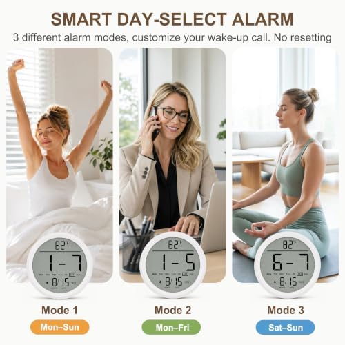8" Round Digital Wall Clock Battery-Operated, Large Display Clock - Image 6