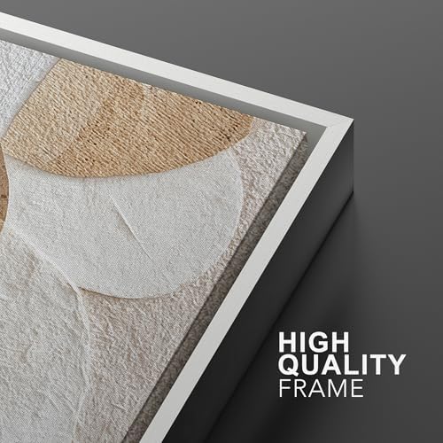 MUDECOR Framed Canvas Print Wall Art Abstract Beige Brown Layered Shapes - Image 6