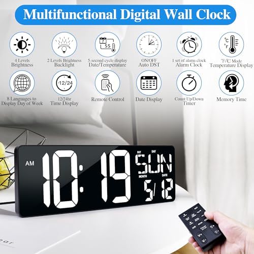 17.2"Large Digital Wall Clock Large Display - Image 3
