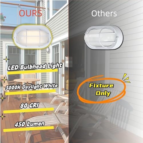 WISBEAM 2 Pack LED Bulkhead Light, Outdoor LED Wall Light - Image 2