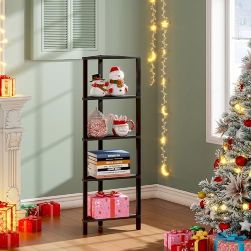 TUTOTAK Corner Shelf, 5-Tier Corner Bookshelf - Image 3