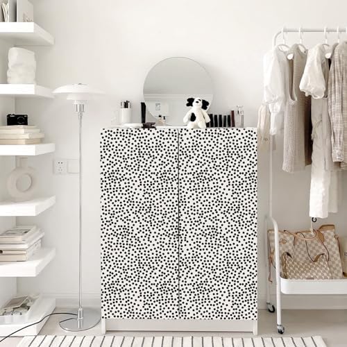 17.3”x480” Black and White Polka-Dot Wallpaper Self-Adhesive Contact Paper - Image 6