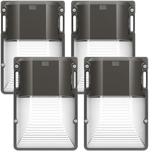 CINOTON 30W LED Wall Pack Light, 5000K 3600LM, Dusk to Dawn Sensor, 4 Pack by CINOTON