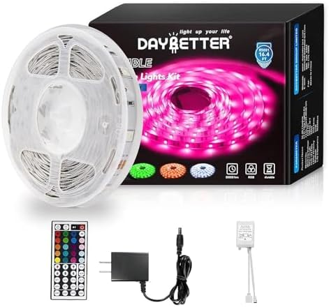 DAYBETTER Led Strip Lights 16.4ft W/ Remote Controller and Power Supply by DAYBETTER