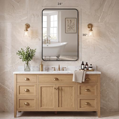 Sweetcrispy Bathroom Wall Mirror, 36x24 Inch Mirror - Image 2