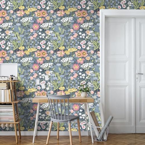 Orainege Vintage Floral Wallpaper Peel and Stick Wallpaper Daisy - Image 3