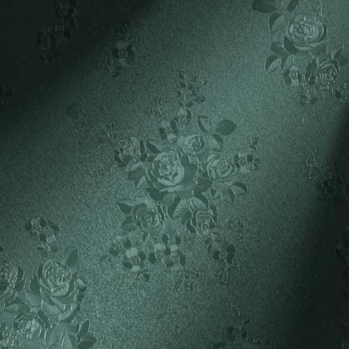 Erfoni 118"x17.7" Vintage Green Wallpaper Floral Embossed Contact Paper by Erfoni