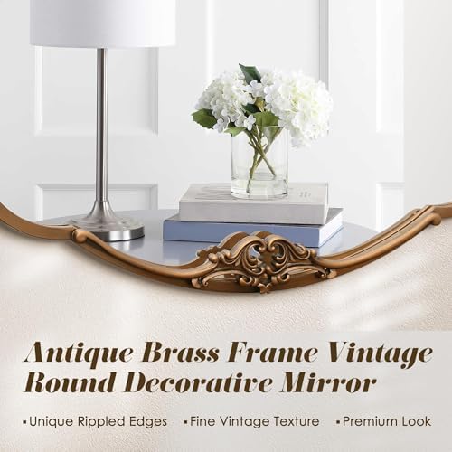 Besdomus Oversize Gold Oval Mirror: 48"x26" Large Antique Ornate Mirror - Image 5