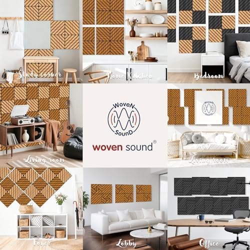 WoveN SounD Acoustic Wall Panels, Natural Oak, 16 Pack, 12x12 in - Image 5