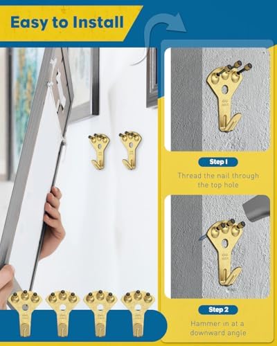 Uniclife 10 Pcs 100 lb Heavy Duty Picture Hangers - Image 4