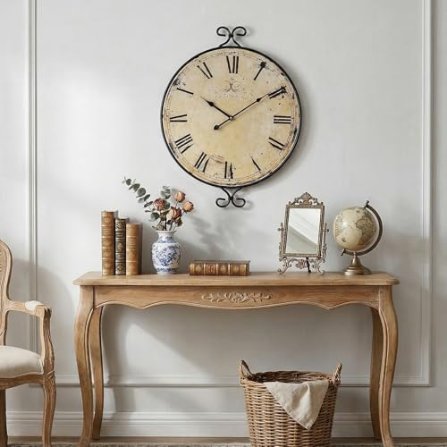 Farmhouse Wall Clock, Wrought Iron Frame - Image 6