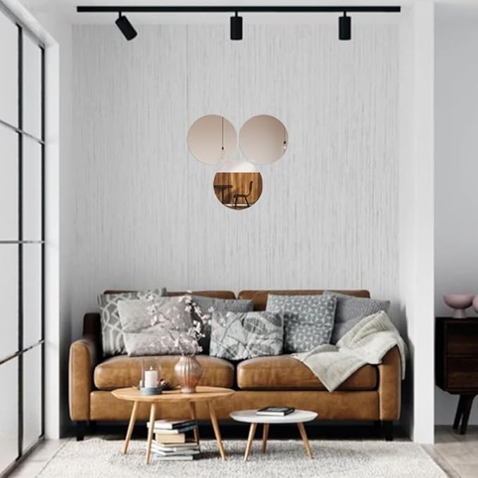 Acrylic Round Mirrors, 12 inch No Glass Circle Mirror Tiles Self Adhesive - Image 7