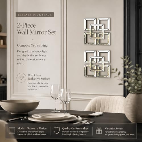 Square Decorative Wall Mirror 12 x 12 Inch, Modern Wall Mounted Accent Mirror - Image 5