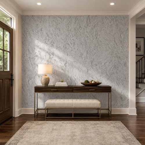 Light Gray Concrete Peel and Stick Wallpaper, 47.2 x 394 in - Image 7