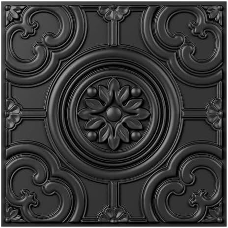 WOWSTAR 12-Pack 24"x24" Drop Ceiling Tiles, Waterproof Glue up Ceiling Panels by WOWSTAR