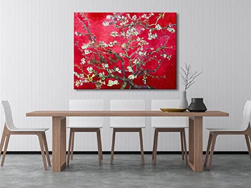Wieco Art Extra Large Red Almond Blossom Tree Vincent Van Gogh Paintings - Image 5