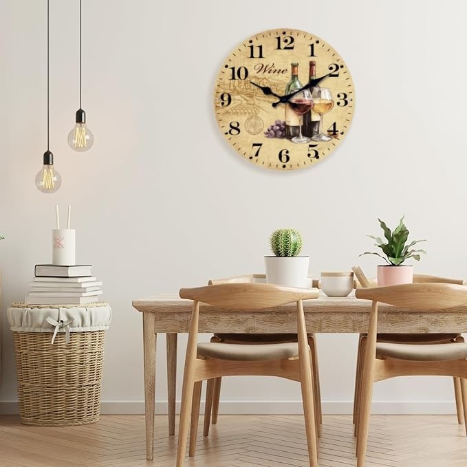 XFM Large Vintage Wine Wall Clock 24 Inch Retro Silent - Image 4
