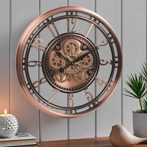 CLXEAST 28" Oversized Moving Gear Wall Clock - Image 2