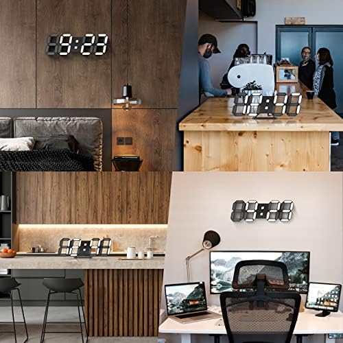 3D LED Desk & Wall Clock with Remote Control, 9.7 Inch - Image 5