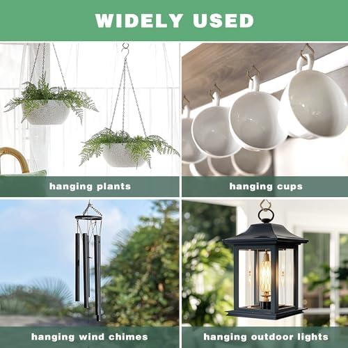 Ceiling Screw Hooks for Hanging Plants, Safety Buckle - Image 6