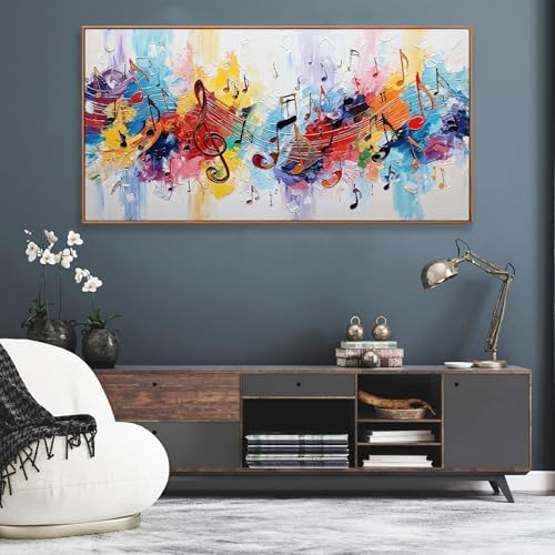 Large Abstract Wall Art For Living Room Colorful Musical Note Canvas Art Wall - Image 5