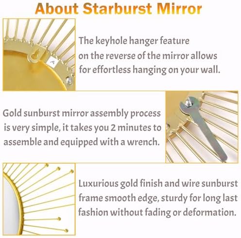 Large Gold Sunburst Mirror - Image 2