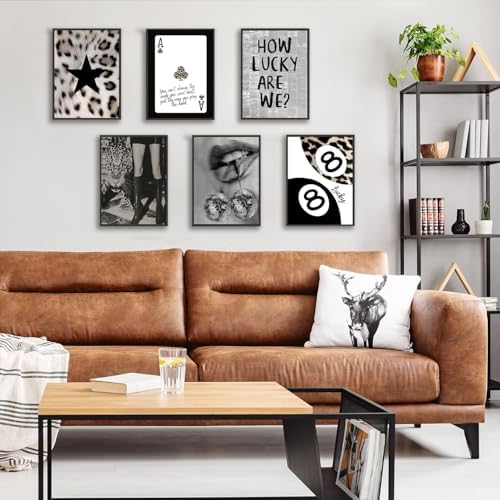 XBQZFLHT Trendy Leopard Posters Black And White Leopard Wall Art Y2k Prints - Image 5