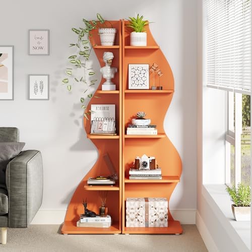 Tribesigns Corner Shelf, Modern 5-Tier Wall Corner Bookshelf, Stylish Corner - Image 4