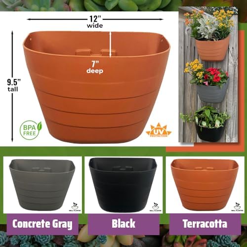 12 Inch Self-Watering Wall Planter - Image 2