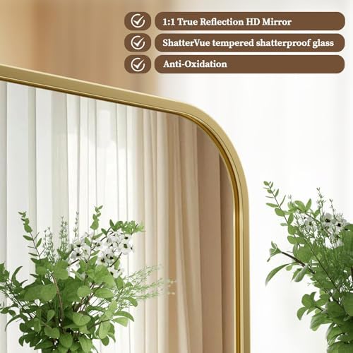 BEAUTYPEAK 24" x 36" Rectangular Aluminum Alloy Frame Wall Mounted Bathroom - Image 2