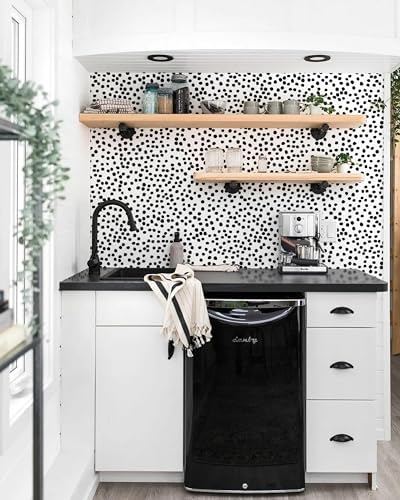 Jeweluck Peel and Stick Wallpaper Polka Dot Wallpaper 17.7” x236.2” - Image 5
