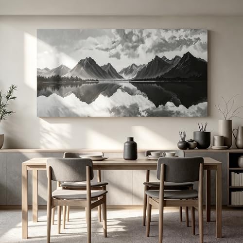 I@U Modern Landscape Wall Art Decor Abstract Black And White Wall Art Prints - Image 5