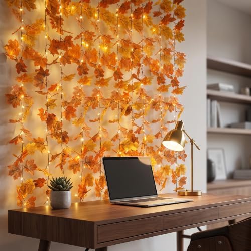 suddus Curtain Lights, Fall Garland - Image 2