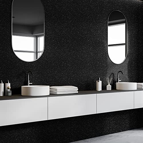 VEELIKE 15.7''x354'' Black Glitter Peel and Stick Wallpaper Sparkle Glitter - Image 6