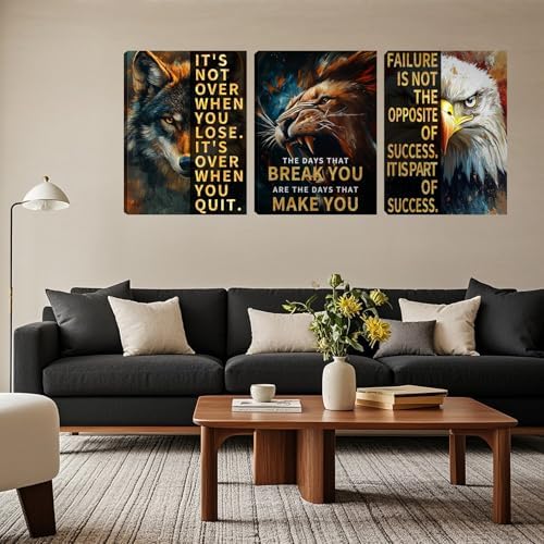 3 Panel Print Canvas Wall Art Motivational Office Wall Decor Painting - Image 5