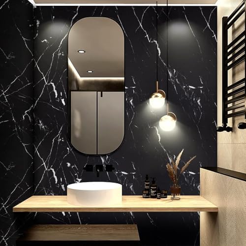 Marble Contact Paper Black Peel and Stick Wallpaper - Image 4