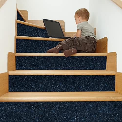 VEELIKE Black Blue Glitter Wallpaper Stick and Peel Navy Glitter Contact Paper - Image 6
